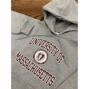 Vintage Y2K Champion UMass Amherst Spell Out Crest Hoodie Sweatshirt Size Medium